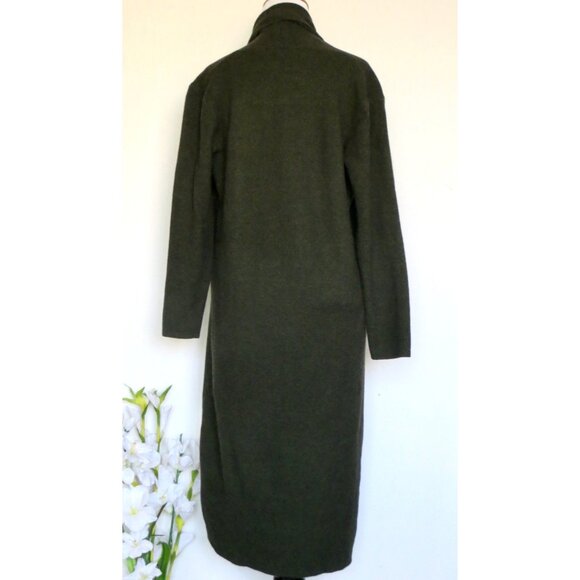 Max Sport Open Front Long Knit Duster Cardigan Olive Green SZ S - Picture 5 of 7